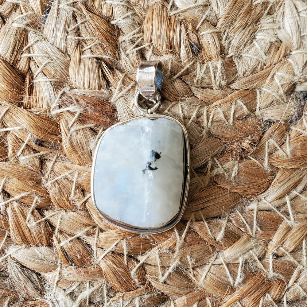 Raw moonstone pendant, moonstone necklace pendant